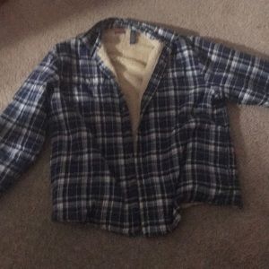 It’s a blue wrangler jacket